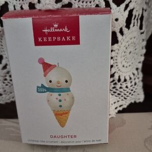 Nwt Hallmark Keepsake Ice Cream Snowman Daughter Ornament